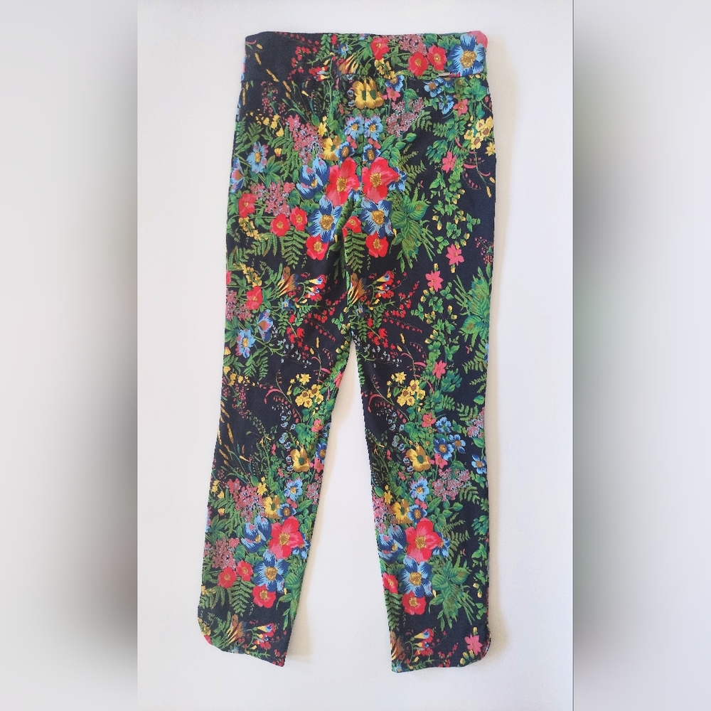 UP Floral Ankle Pant Multi Printed Cottage Core Boho Cotton Size 2 - Picture 3 of 3